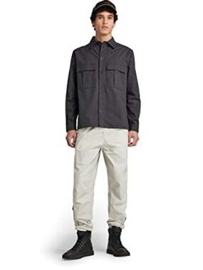 G-Star Men’s Dark Heather Black Relaxed Fit Straight Hem Utility Shirt XXL NWT